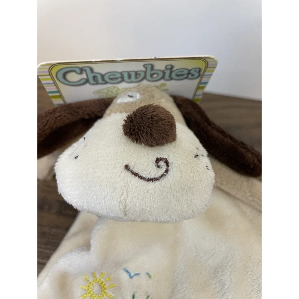 Stephan Baby Chewbies Puppy Dog Teether Rattle Security Blanket Lovey Tags